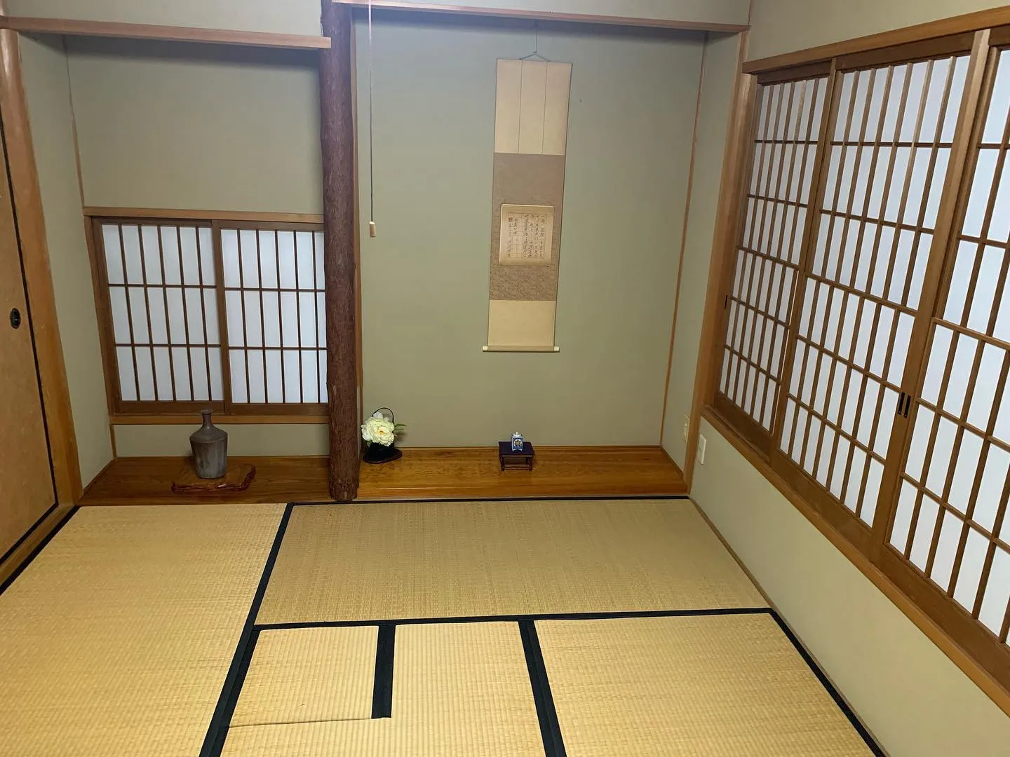 茶室の障子張替　ワーロンシート