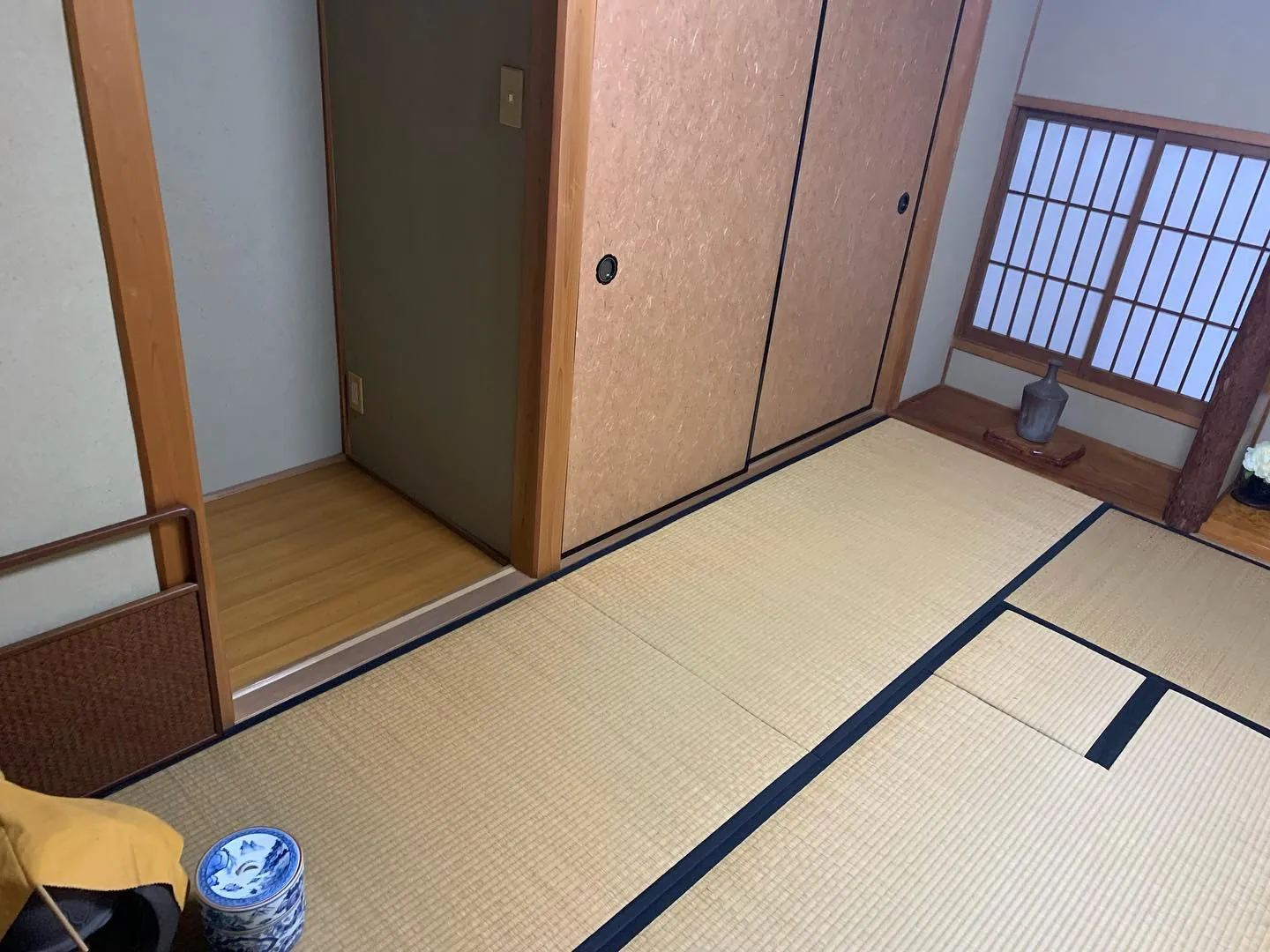 茶室の障子張替　ワーロンシート